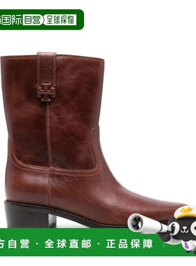 TORY BURCH 女士高跟鞋 158829200 AW2024 棕色 方头短筒靴