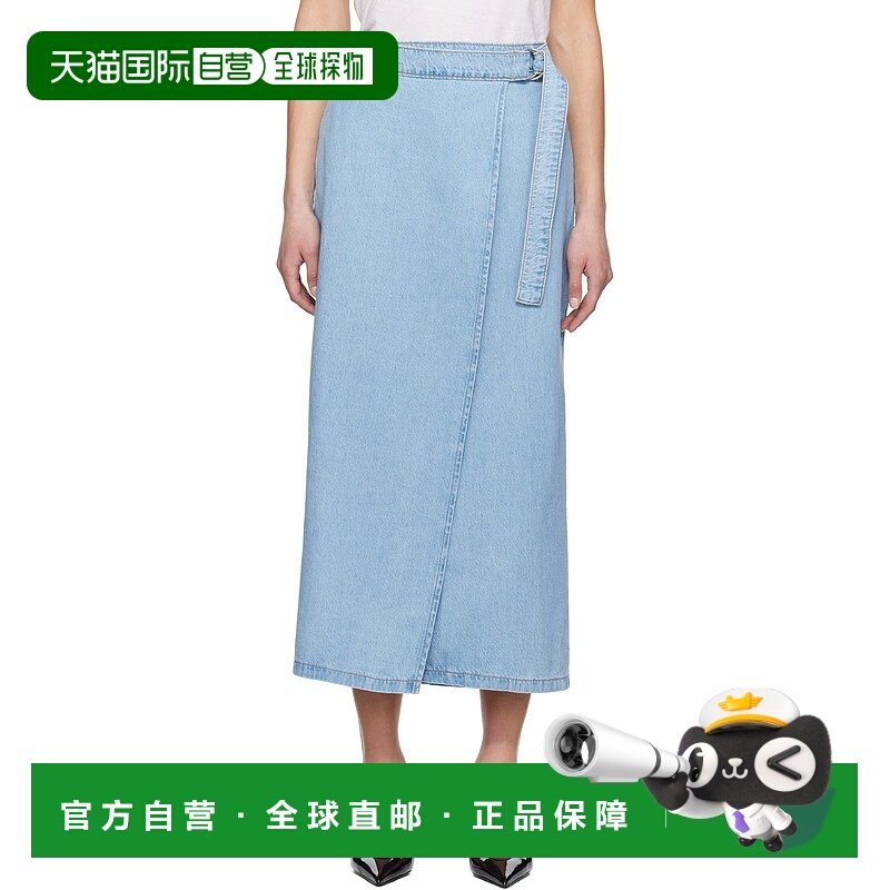 1h可退 潮奢 Levi'S 李维斯 女士 蓝色 Column Wrap 牛仔半身裙 0