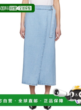 1h可退 潮奢 Levi'S 李维斯 女士 蓝色 Column Wrap 牛仔半身裙 0
