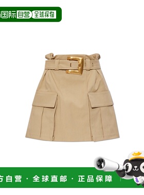 BALMAIN 女士半身裙 FF1LBA97CF690FK AW2025 浅棕色a字裙