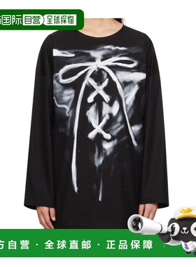 WE11DONE 女士衬衫 WDSH323184UBK AW2023 黑色 图案印花T恤