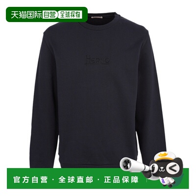 HERNO 男士卫衣 JG00049UR521139200 AW2025 黑色 圆领长袖卫衣