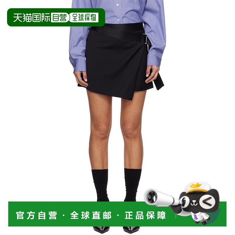 1h可退 潮奢 Filippa K 女士 黑色 Belted Wool Wrap 短裙 31339