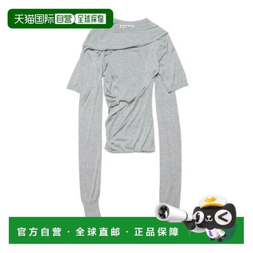 ACNE STUDIOS 女士卫衣 A60569AAB AW2025 灰色 短袖分层上衣
