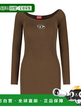 1h可退 潮奢 Diesel 迪赛 女士 M-Vera 露肩羅紋針織連身裙 A1418