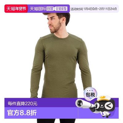 ICEBREAKER 200 绿洲 美利奴羊毛长袖保暖打底衫 男士户外