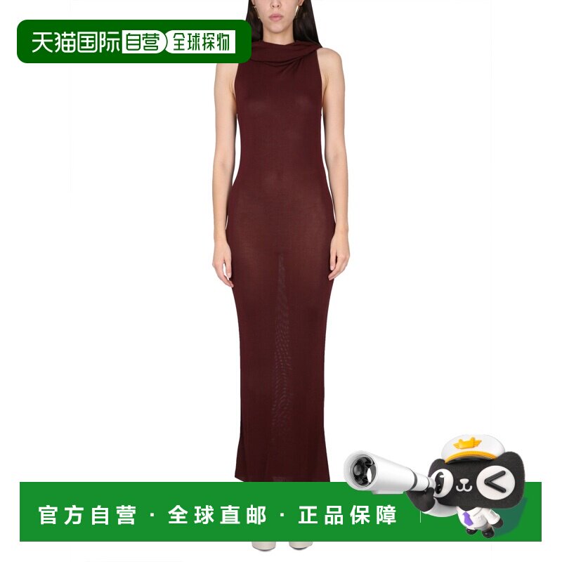 SAINT LAURENT 女士连衣裙 745646 CO 酒红色 性感【付后1h可退】