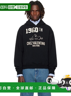 1h可退 潮奢 valentino 华伦天奴 男士 黑色 Chez 连帽衫 7V3MF29