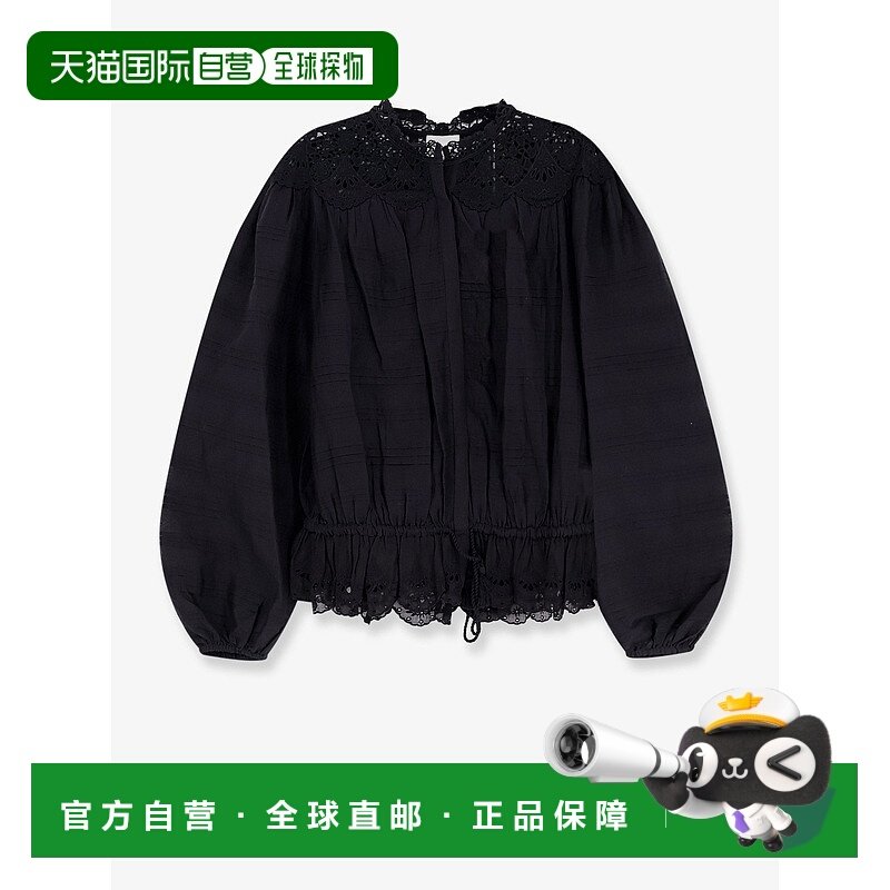 潮奢 ISABEL MARANT 女士 Polly 有机棉衬衫 HT0767FAD1J05E01BK