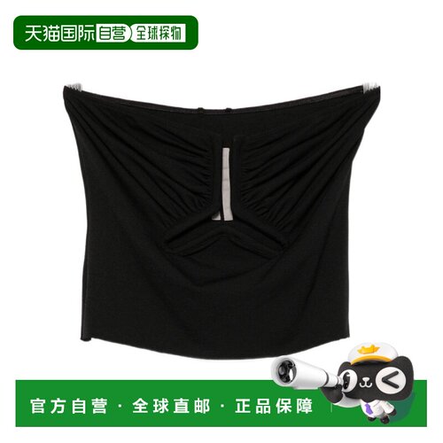 RICK OWENS 女士T恤 RP02F5121JN09 AW2026 黑色 褶皱上衣