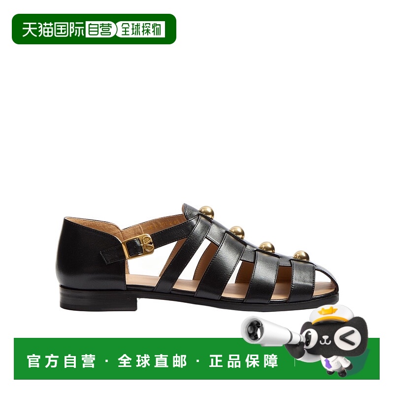 1h可退 VALENTINO 男士凉鞋 YS0J51ZNJ0NO SS2025 黑色 VLogo凉鞋