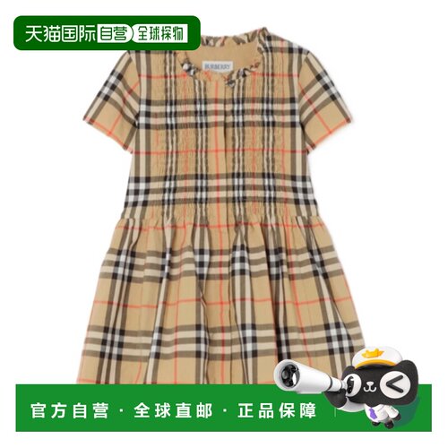 BURBERRY 女童连衣裙 81268281 CO 花色 格子棉质连衣裙