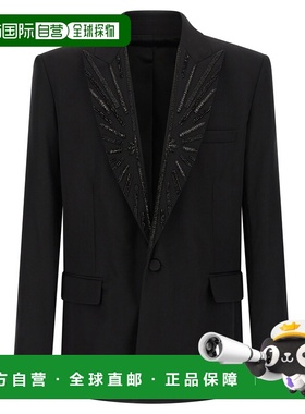 BALMAIN 男士西服 GH1SE492PD31EAP SS2026 黑色 粒纹一粒扣夹克