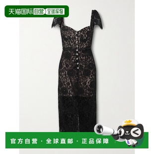 女士 1h可退 Portrait Self 束带精饰棉混纺蕾丝中长连衣裙 潮奢