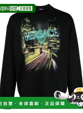 VERSACE 男士卫衣 10125551A090452B510 AW2023 黑色范思哲