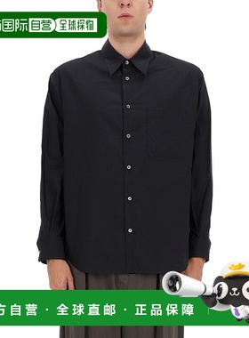 LEMAIRE 男士衬衫 SH1201LF1500BK998 AW2025 黑色长袖