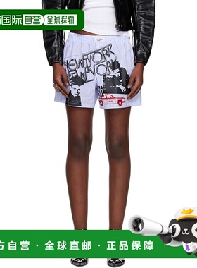 1h可退 潮奢 Vaquera 女士 蓝色 & 白色 Boxer 短裤 VAQ09P006