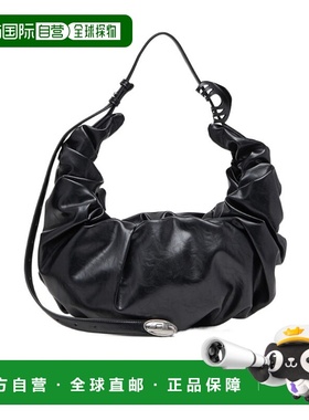 DIESEL 女士单肩包 X10478P8657T8013 AW2025 黑色 Grab-D L-Larg