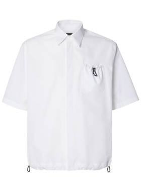 FENDI 男士衬衫 FS1365AYXGF0QA0 SS2026 白色 短袖宽松衬衫
