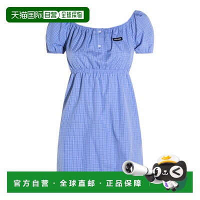 1h可退 潮奢 Miu Miu 缪缪 女士 浅蓝棉质连衣裙 MF6225SOOO183A