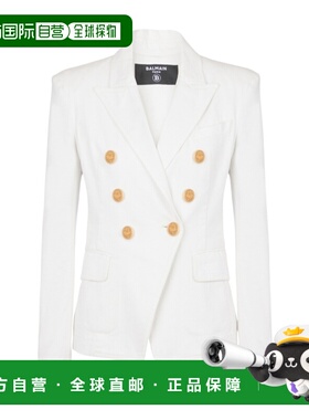 1h可退 潮奢 Balmain 巴尔曼 女士 纽扣细节牛仔西装外套 DF1SG17