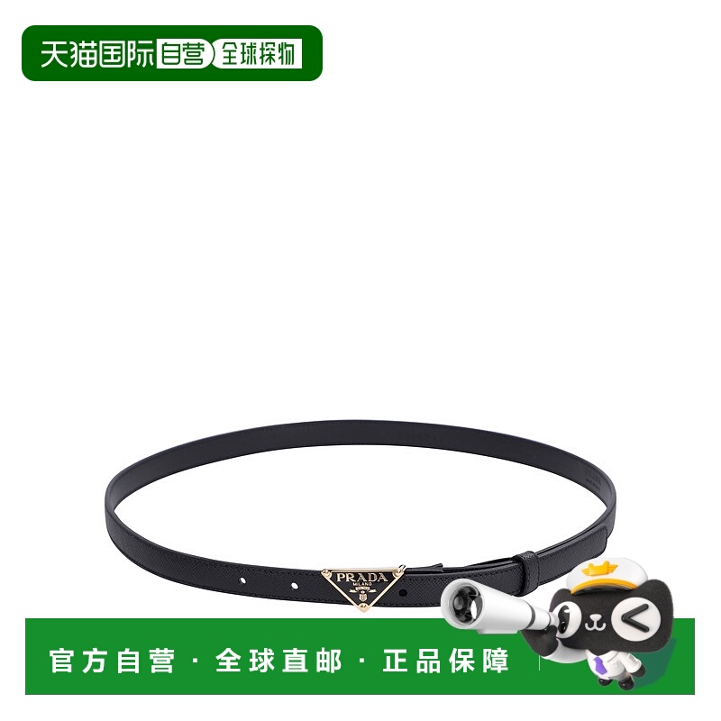 1h可退 PRADA 女士腰带 1CC621053F0002 SS2025 黑色 GOLD METAL