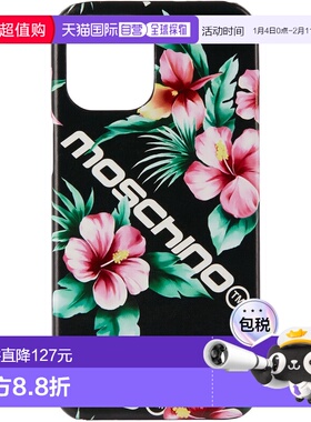 1h可退 潮奢 Moschino 莫斯奇诺 女士 黑色 Flowers Logo iPhone