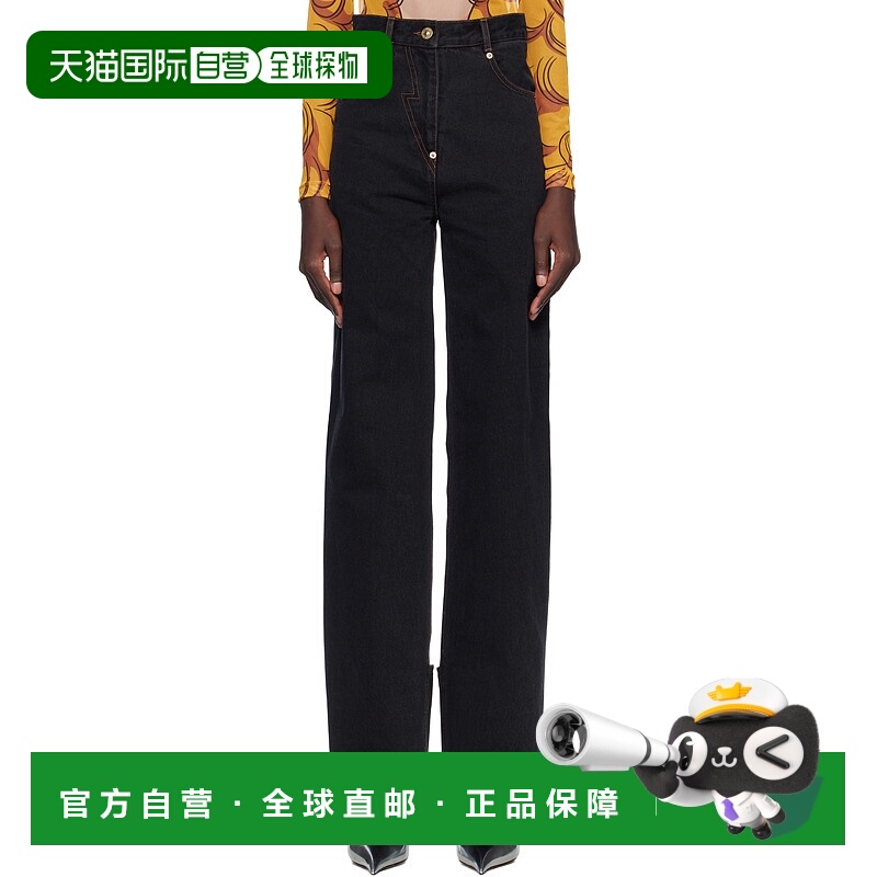 1h可退 潮奢 Pushbutton 女士 黑色 Back Panty 牛仔裤 PB2520008