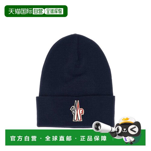 MONCLER 男士帽子 K20973B0001209974778 CO 黑色 Logo Patch Bea