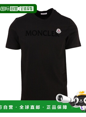 MONCLER 男士T恤 H20918C000258390T999 CO 黑色 徽标 T 恤