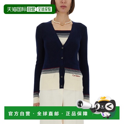 VALENTINO 女士针织衫 7B3KA12A9GQ0W6 CO KNITWEAR蓝色开衫