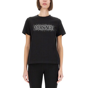 VERSACE 10189811A136702B300 SS2025 黑色 女士T恤