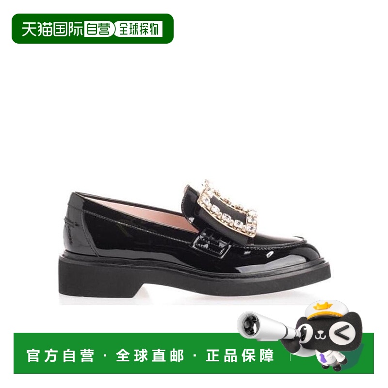 1h可退 潮奢 ROGER VIVIER 罗杰 维维亚 女士 黑色钻扣乐福鞋 RVW