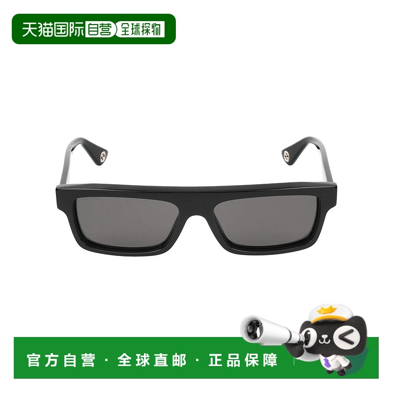1h可退 GUCCI 男士太阳镜 GG1616S001 SS2024 黑色 几何框太阳镜