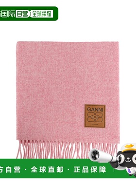 GANNI 女士围巾 A69425959857 AW2025 粉红色 Pink wool scarf