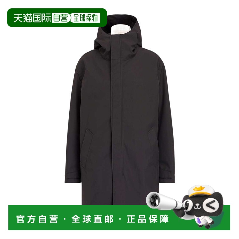 1h可退 DIOR 男士大衣 543C303A6500C989 SS2025 黑色 连帽风衣