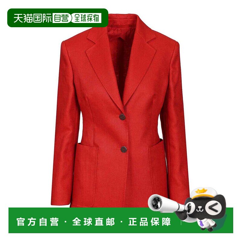 MAX MARA 女士西服 261104105260034E18 SS2026红色亚麻外套西装