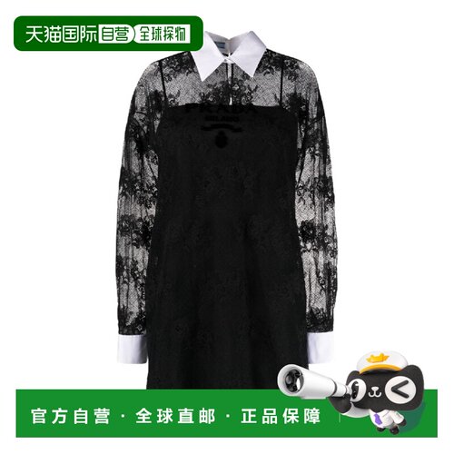 PRADA 女士连衣裙 12BZP3I67RF0967 SS2023 黑色 衬衫领长袖连衣