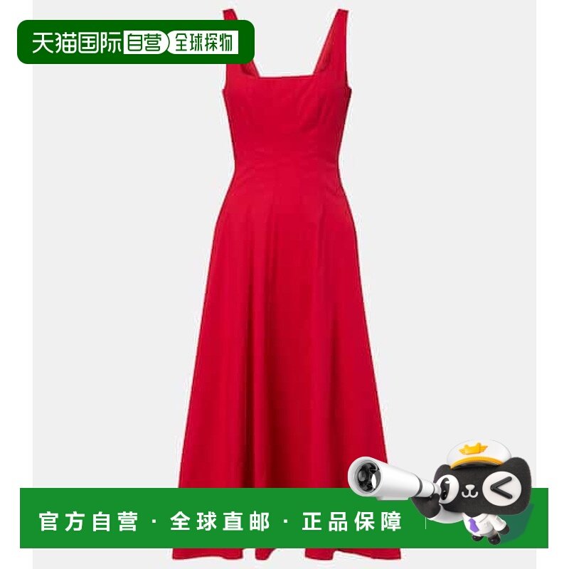 1h可退 潮奢 Staud 女士 Wells 棉府绸中长连衣裙