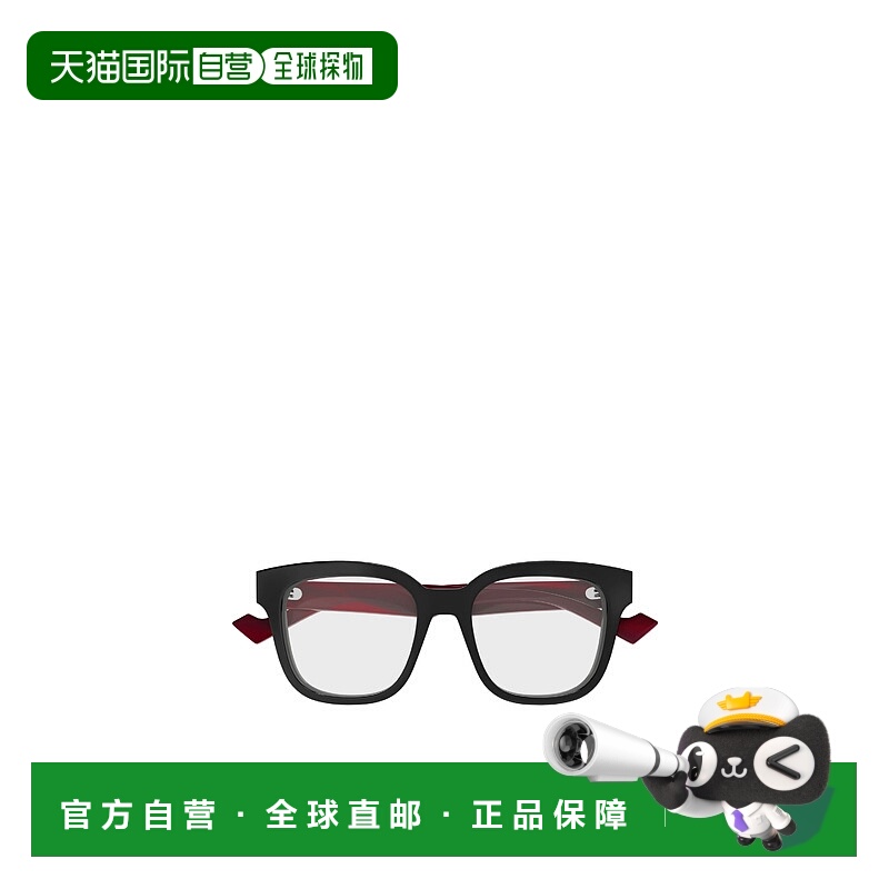 1h可退 GUCCI 女士眼镜 GG0958O013 AW2025 黑色 几何平光镜古驰