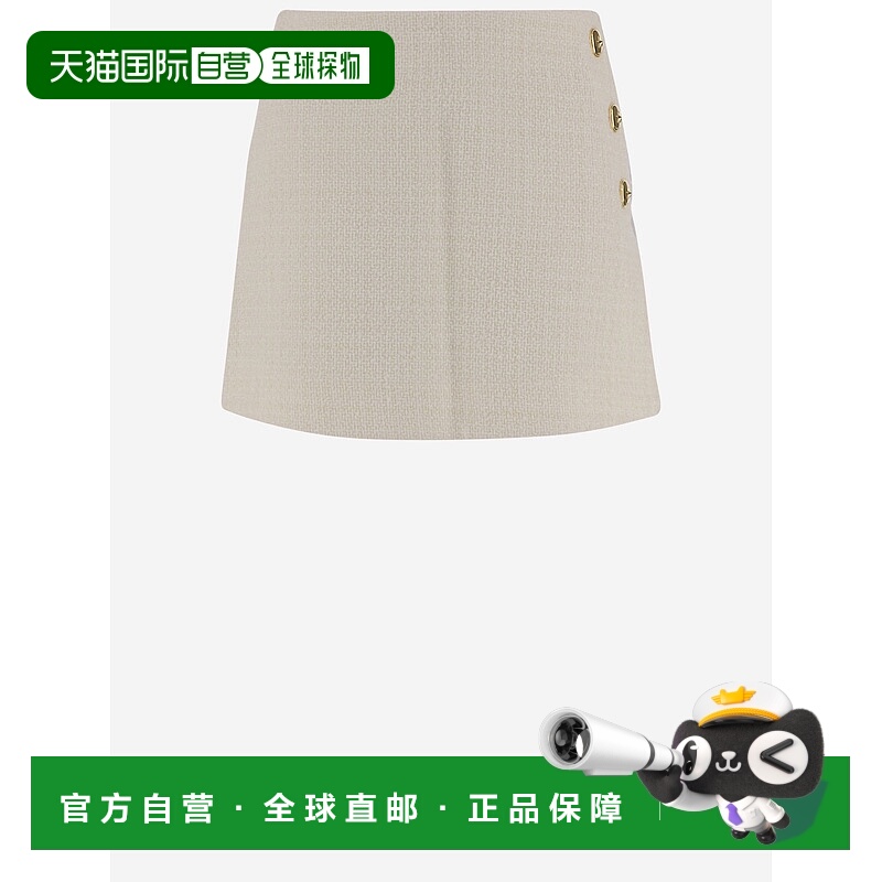 1h可退 PINKO 女士半身裙 105792A2VJZ05 AW2025 米白色 FLAN 半