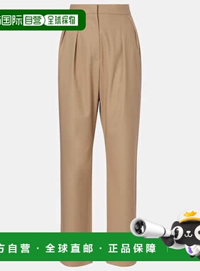 1h可退 潮奢 MaxMara 麦斯玛拉 女士 Dede 褶裥棉质修身长裤女裤