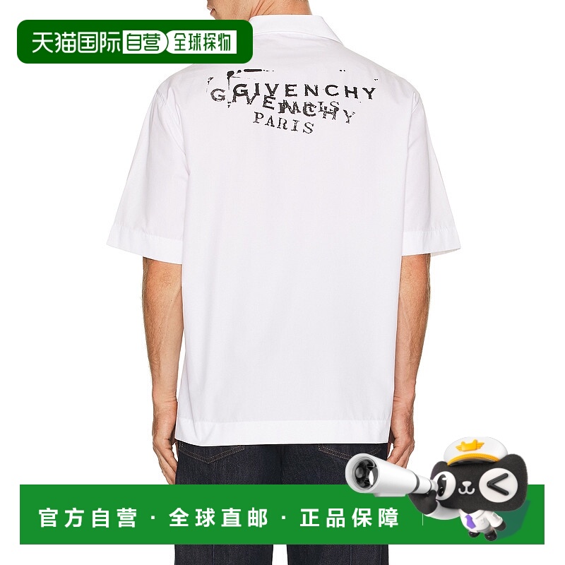 1h可退 潮奢 Givenchy 纪梵希 男士 紀梵希印花短袖襯衫 BM618F1Y