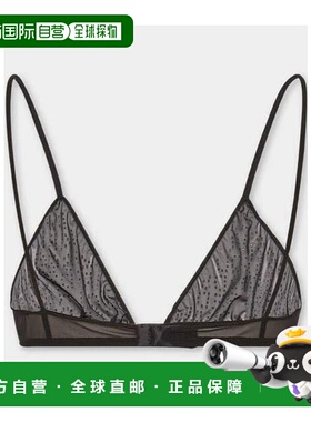 DSQUARED2 女士文胸 D8R025780010 AW2024 黑色 薄纱三角胸罩吊带