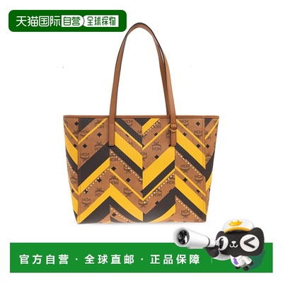 MCM 女士手提包 MWPFAMT020CO AW2025 棕色 Shopper bag with mon