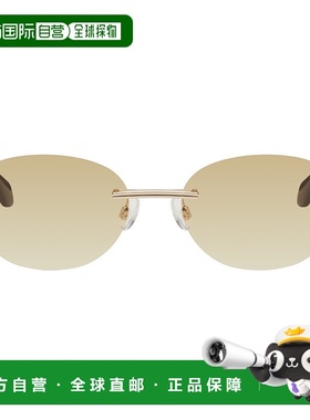 1h可退 潮奢 Palm Angels 棕榈天使 女士 金色 Crystal 太阳镜 PE