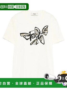 FENDI 女士T恤 FS7254AW8Q08 SS2026 白色 Fendi Nightfly Cotton