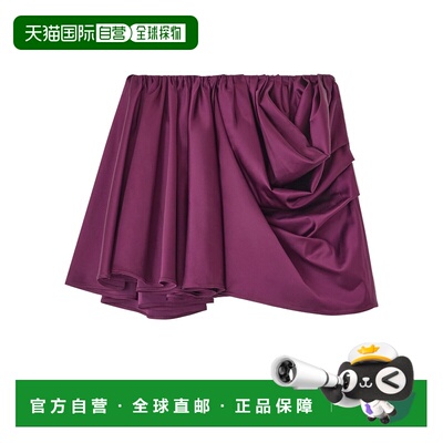 GANNI 女士半身裙 W105107H AW2025 酒红色 MINISKIRT WITH DRAPE