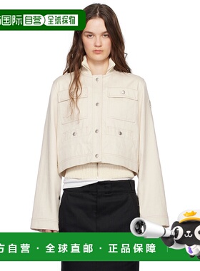 1h可退 潮奢 Moncler 盟可睐 女士 灰白色 Chatel 牛仔夹克 K1093