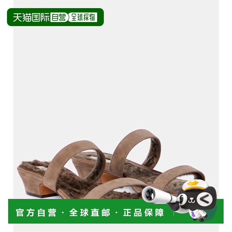 1h可退 潮奢 The Row 女士 Awar 绒面革凉鞋 brown棕色 舒适时尚